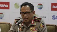 Kapolri, Tito Karnavian, saat konferensi pers jelang laga final Piala Presiden 2018 di Hotel Sultan, Jakarta, Kamis (15/2/2018). Final dan semifinal Piala Presiden 2018 akan digelar di SUGBK Jakarta. (Bola.com/M Iqbal Ichsan)