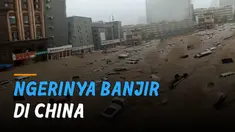 Banjir mengerikan melanda Zhengzhou, Henan, China. Terjadi akibat hujan deras selama 4 hari.