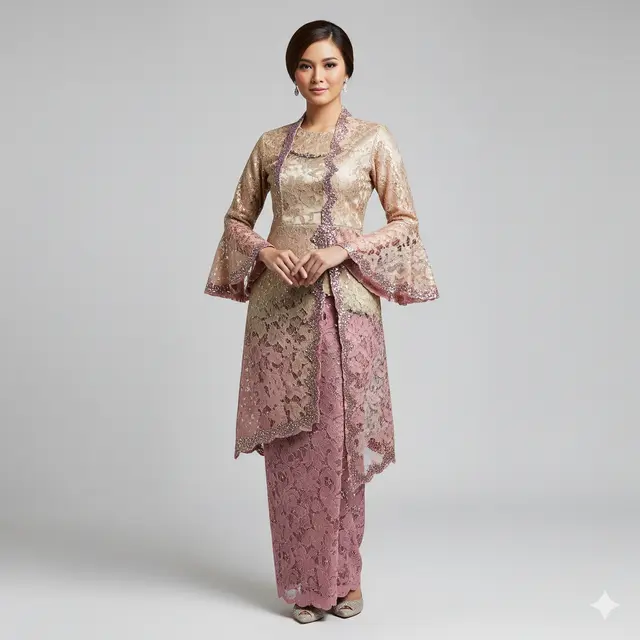 Model Kebaya Lengan Lonceng Brokat Elegan Terbaru. Gemini