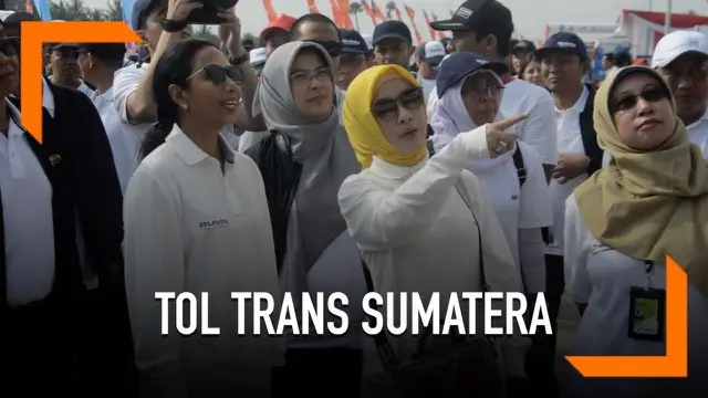 Menteri BUMN Rini Soemarno menjajal jalan tol Trans Sumatera. Kunjungan ini sekaligus melihat kesiapan untuk menghadapi Idul Fitri 2019.
