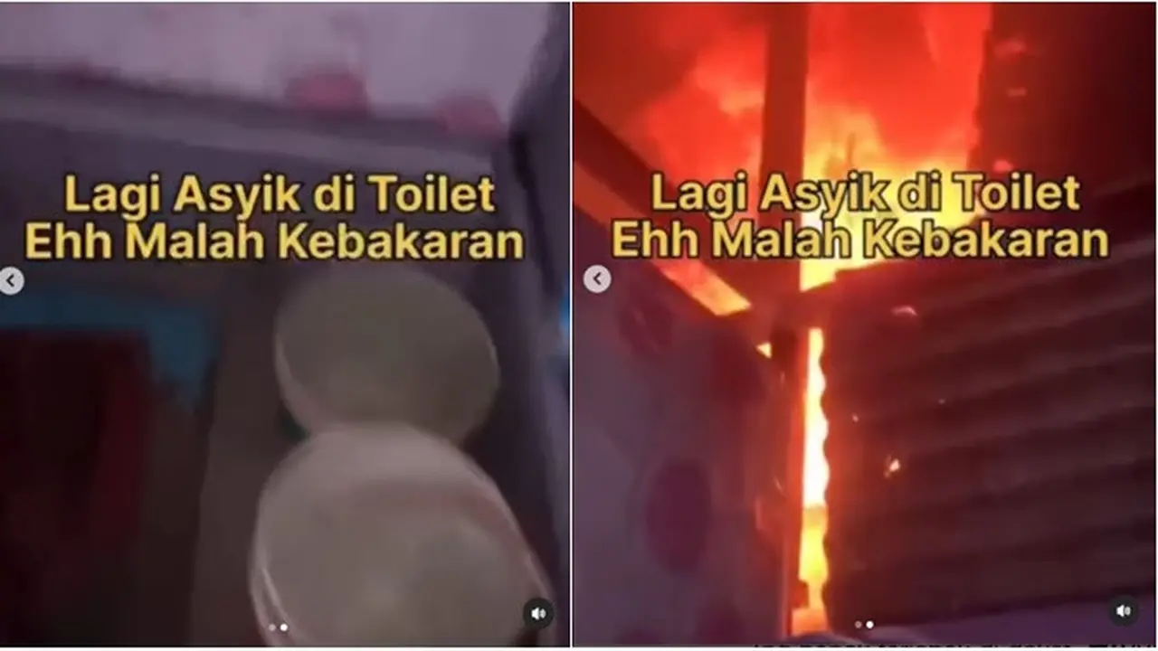 Momen Pemuda Masih di Toilet saat Kebakaran, Netizen: Kameramen Selalu Selamat