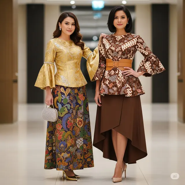 Batik Pesta Lengan Terompet Mewah. Foto: Gemini