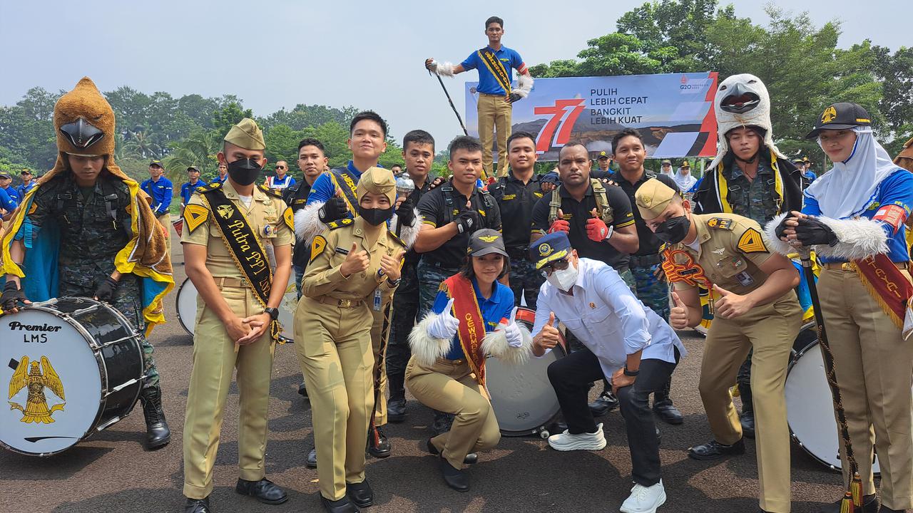 Menteri Perhubungan Budi Karya Sumadi dalam Ngobrol Santai Menteri Perhubungan Bersama Taruna/i di STPI, Curug, Kabupaten Tangerang, Minggu (31/7/2022).