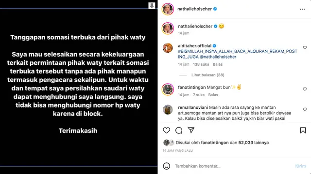 Nathalie Holscher Putuskan untuk Selesaikan Secara Kekeluargaan dengan Mantan ART Usai Saling Layangkan Somasi