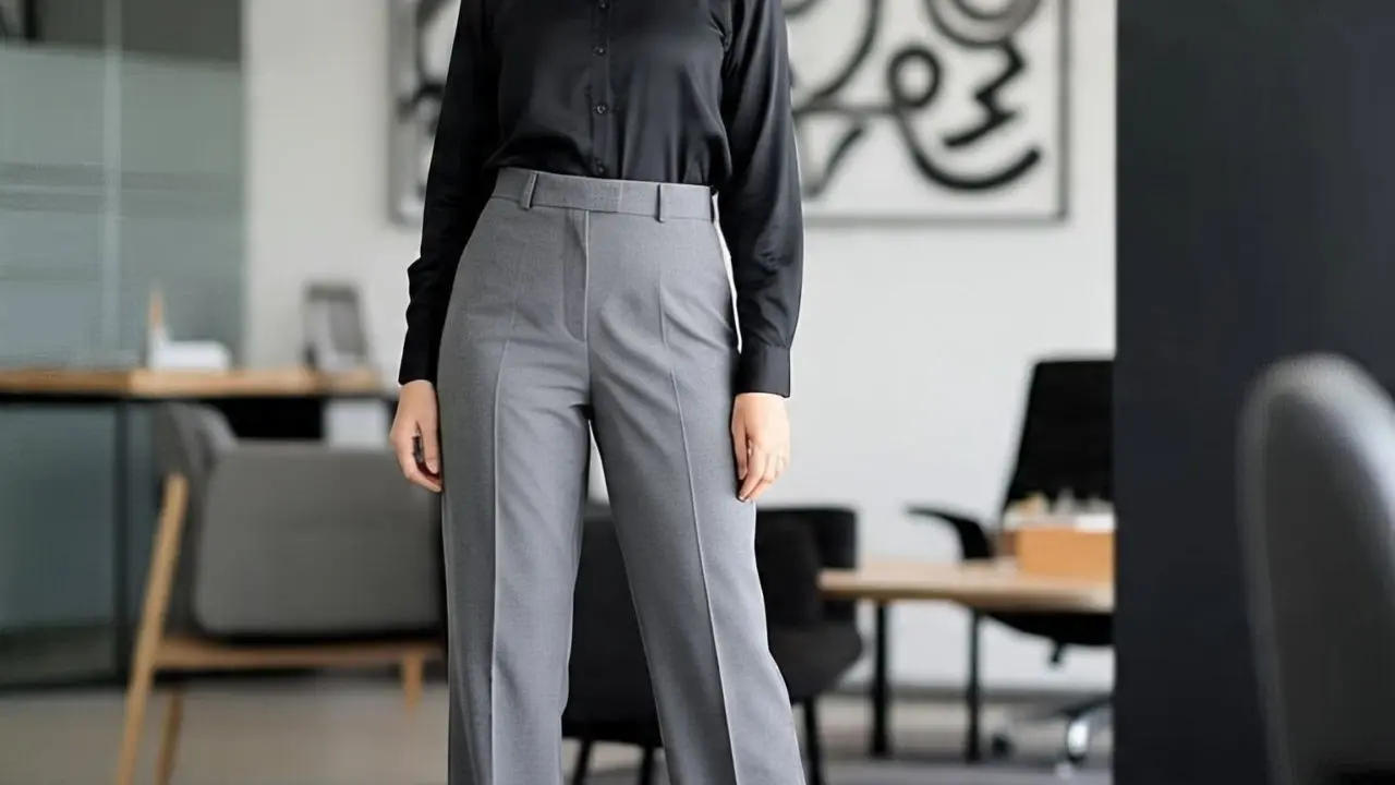 Outfit Kemeja Hitam Wanita Hijab