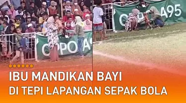 Sebuah momen tak terduga terekam kamera penonton pertandingan sepak bola.