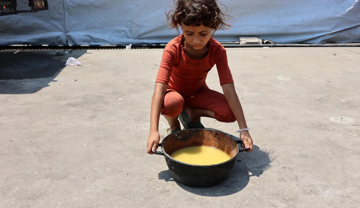 Program Pangan Dunia (World Food Programme/WFP) pada Jumat (25/7/2025) mengeluarkan laporan yang menggambarkan kondisi krisis kemanusiaan di wilayah Gaza sudah sangat parah. (Omar AL-QATTAA/AFP)