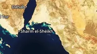 Lokasi serangan pisau di kota resor wisata Laut Merah di Mesir. (Google Maps)