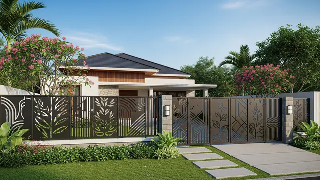 Model Pagar Besi Anti Karat yang Minimalis Modern Tren 2025/ Ilustrasi AI