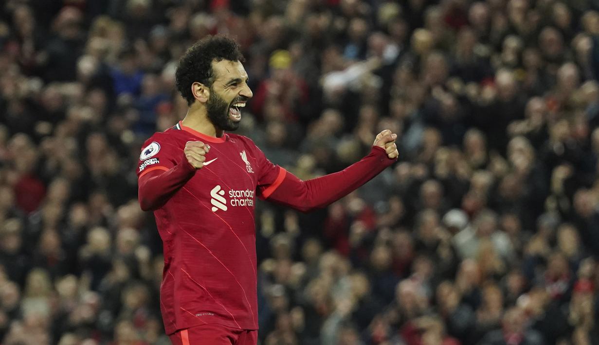 Pesta empat gol Liverpool kali ini dimulai oleh Luis Diaz, lalu diteruskan oleh Mohamed Salah dan Sadio Mane. Naas Setan Merah tak mampu mencetak sebiji gol pun di laga tersebut. (AP/Jon Super)
