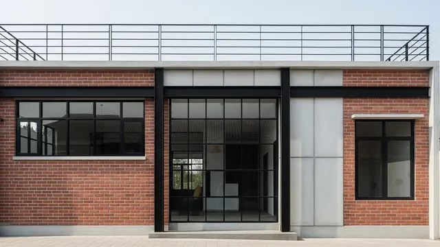 Rumah Industrial dengan Dak Jemuran
