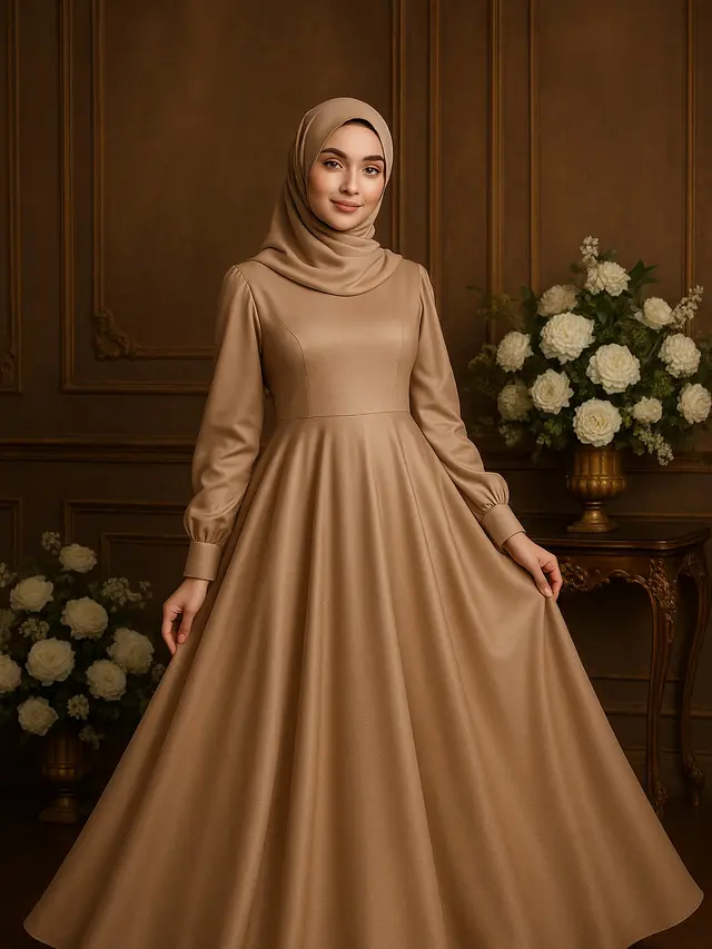 Model Gamis Tanpa Belahan Tapi Lebar