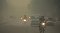 Suasana kabut asap di Pekanbaru (M Syukur/Liputan6.com)
