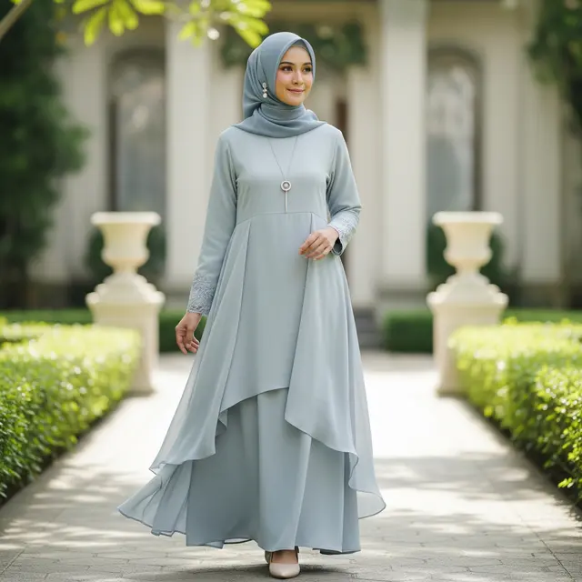 Gamis Pastel 2026 yang Bikin Kulit Lebih Cerah (Image by Gemini AI)