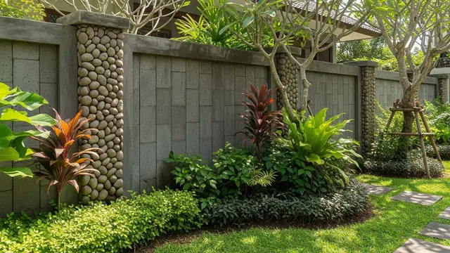 Pagar Beton Kombinasi Batu Alam
