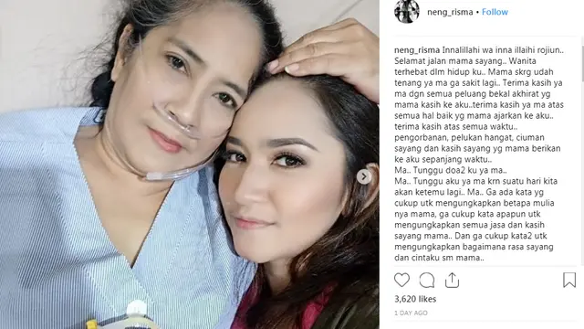 Risma Nilawati dan mendiang ibunda (Instagram/ @neng_risma)