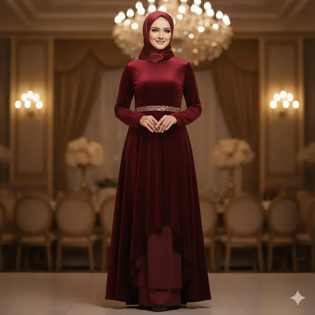 Model Slit Layer dengan Payet Ikat Pinggang (Gemini AI)