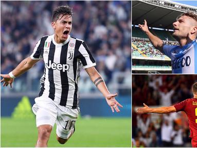 Berikut ini deretan top scorer Serie A Italia 2017/2018 hingga pekan keenam. (Kolase foto-foto dari AFP dan AP)