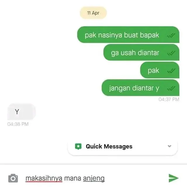 6 Chat Balasan Ojol Ini Singkat dan Tidak Jelas, Bikin Tepuk Jidat