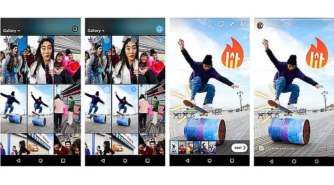Pengguna Instagram kini bisa mengunggah banyak foto dan video sekaligus di Stories (Foto: Instagram)