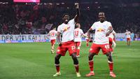 RB Leipzig memetik kemenangan besar dalam laga lanjutan Liga Jerman 2025/2026 saat menjamu TSG 1899 Hoffenheim pada Jumat (20/03/2026) waktu setempat. (AFP/Ronny Hartmann)
