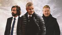 Ilustrasi - Andrea Pirlo, Ole Gunnar Solskjaer, Ronald Koeman (Bola.com/Adreanus Titus)