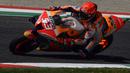 Pada balapan MotoGP Italia ini, Marc Marquez memulai balapan dari urutan ke-12 dan hanya puas finis di posisi ke-10. The Baby Aliens tercatat belum pernah naik podium pada musim 2022 ini. Posisi terbaiknya yaitu finis di posisi keempat saat MotoGP Spanyol. (AFP/Filippo Monteforte)