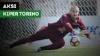 Kiper Torino, Vanja Milinkovic-Savic nyaris cetak gol indah ke gawang Carpi.