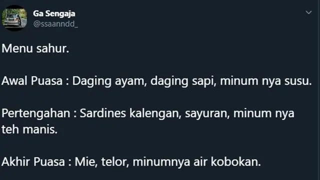 5 Rekomendasi Menu Sahur Ala Netizen Ini Unik Menggelitik