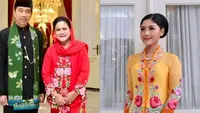 Dalam acara ini, penampilan Iriana Jokowi dan sang mantu Erina Gudono mencuri perhatian. Keduanya terlihat kompak kenakan kebaya encim berwarna cerah. [Instagram/putri_k_wardani209].