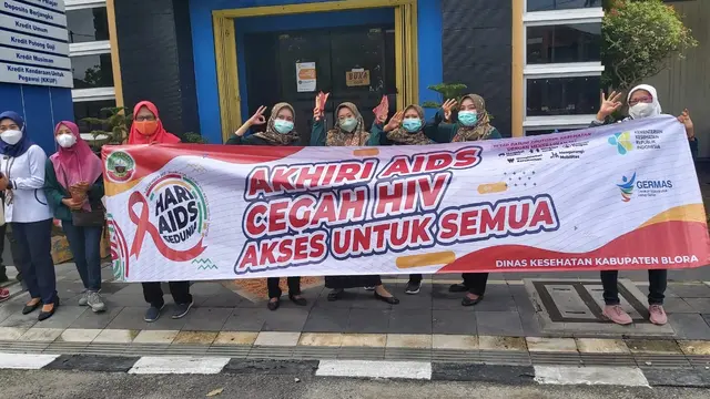 Hari AIDS Sedunia tanggal 1 Desember diperingati Dinas Kesehatan Kabupaten Blora, Jawa Tengah. (Liputan6.com/Ahmad Adirin)