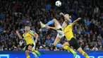 Erling Haaland berhasil membawa kemenangan untuk Manchester City saat menghadapi mantan klubnya, Borussia Dortmund pada laga Grup G Liga Champions 2022/2023 yang berlangsung di Etihad Stadium, Kamis (15/9/2022) dini hari WIB. (AFP/Lindsey Parnaby)