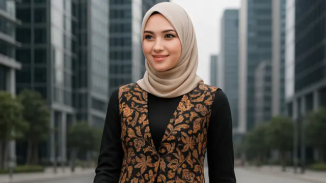 Cardigan Rompi Batik untuk ke Kantor