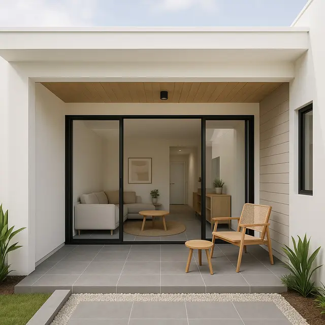 Model Teras Minimalis Modern 2025 untuk Rumah Subsidi (Image by ChatGPT)