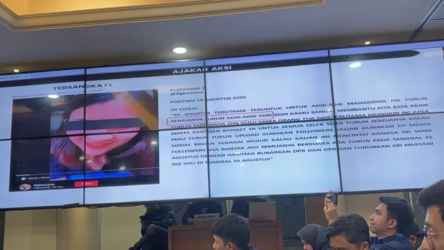 Enam orang yang ditetapkan sebagai tersangka atas tuduhan penghasutan hingga memicu terjadinya kerusuhan di DPR/MPR. Salah satunya, FL, admin akun TikTok @fighaaaaa.