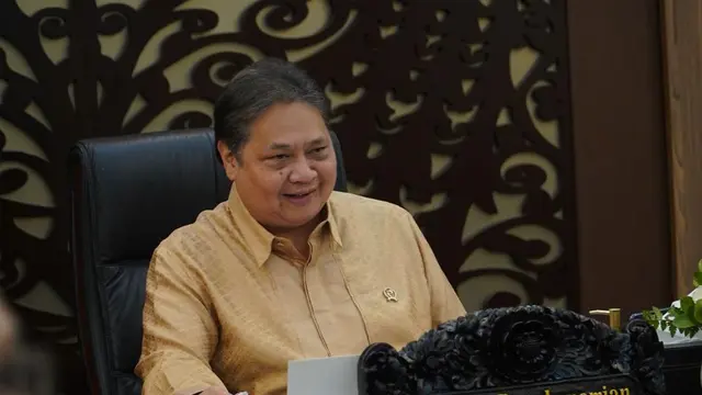 ertemuan Menteri Koordinator Bidang Perekonomian Airlangga Hartarto dengan Secretary General of OECD Mathias Cormann yang dilakukan secara virtual pada Selasa (11/07).