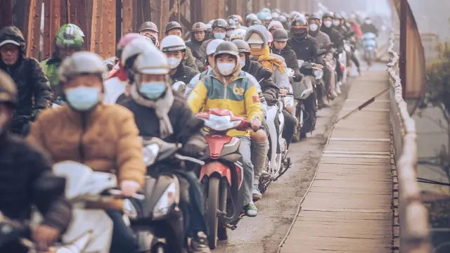 Ilustrasi lalu lintas, kendaraan bermotor di Vietnam