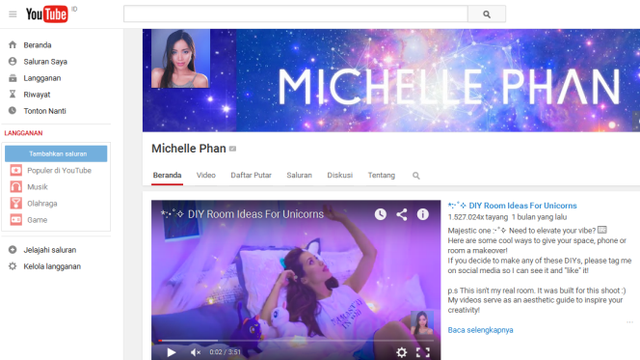 Artis YouTube Michelle Phan