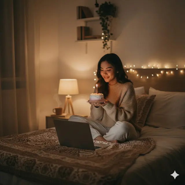 Edit Foto Rayakan Ulang Tahun Sendirian (Foto: Gemini AI)