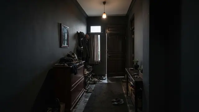 Kesalahan tata letak yang membuat area pintu masuk terasa sempit model memilih warna gelap untuk dinding dan furnitur