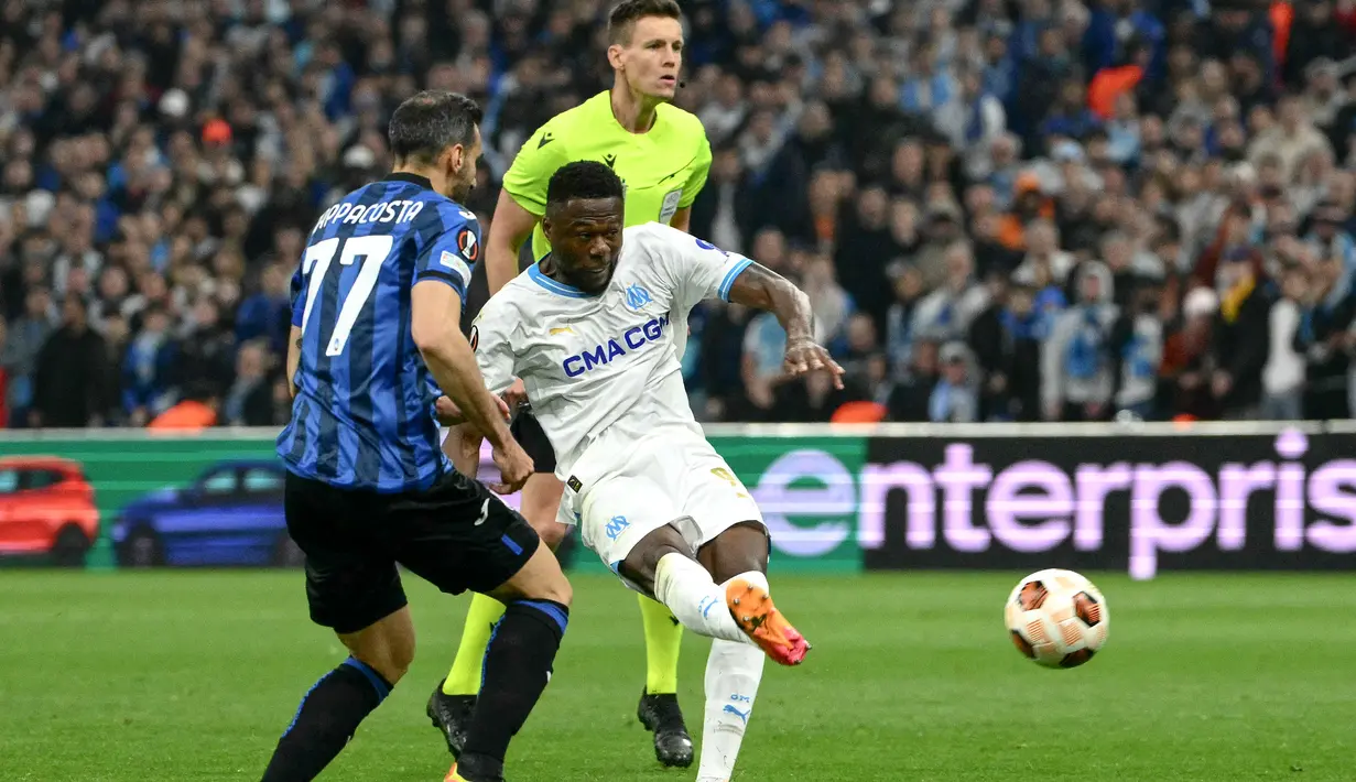 Marseille lantas membalas melalui Mbemba Mangulu (20'). (CHRISTOPHE SIMON / AFP)