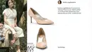 Pada sebuah pemotretan dengan Rafathar, Nagita Slavina tampak mengenakan sepatu merek Rene Caovilla. Sepatu ini berharga Rp 10 juta. (foto: instagram.com/fashion_nagitaslavina)