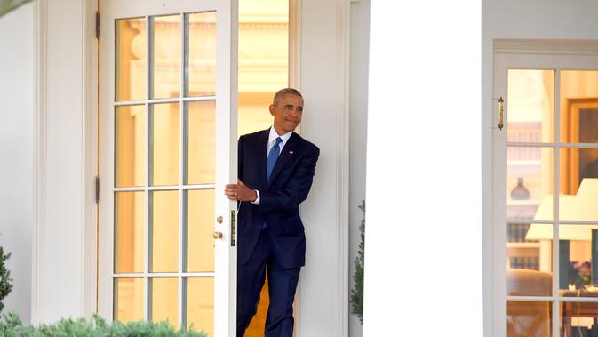 Presiden Obama beberapa jam sebelum lengser di Gedung Putih 20 Januari 2017 (Jim Watson/AFP)