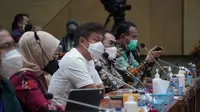 Menteri Kesehatan RI Budi Gunadi Sadikin menghadiri Rapat Kerja bersama anggota DPR RI dari Komisi IX di Gedung DPR RI, Senayan, Jakarta pada Rabu, 25 Agustus 2021. (Dok Kementerian Kesehatan RI)