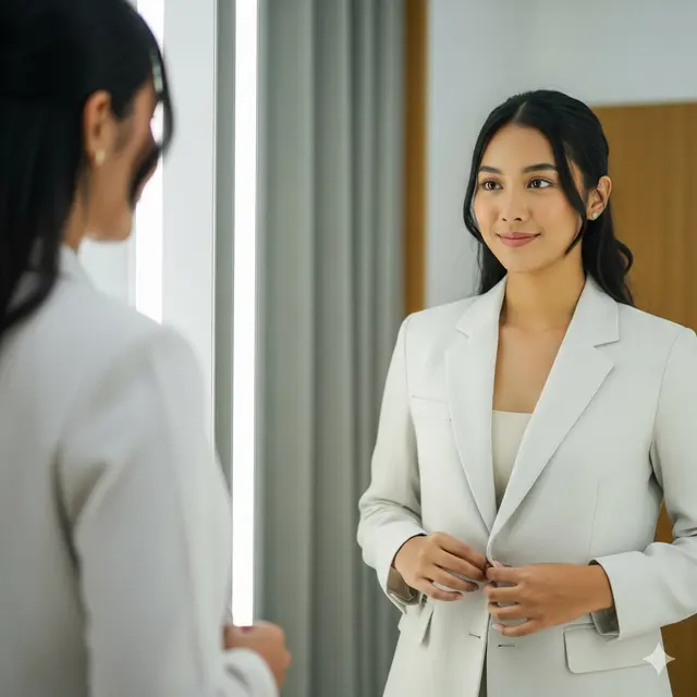 Blazer Linen Kerah Lapel