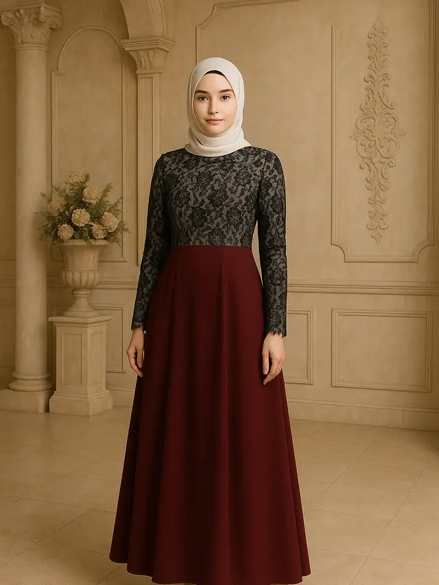 Model Gamis Modern Brokat yang Bikin Tampilan Lebih Berkelas