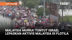 Ratusan warga Malaysia berunjuk rasa di depan Kedutaan Besar Amerika Serikat di Kuala Lumpur, Jumat (3/10). Mereka memprotes penahanan 23 aktivis Malaysia yang ada di kapal Flotila Gaza oleh Israel.