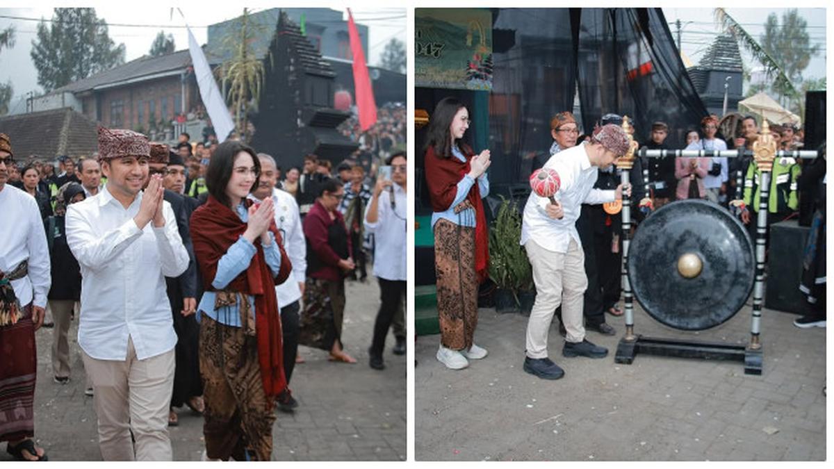 6 Potret Arumi Bachsin Temani Emil Lepas Pawai Ogoh-ogoh di Tosari, Sambut Nyepi 2025