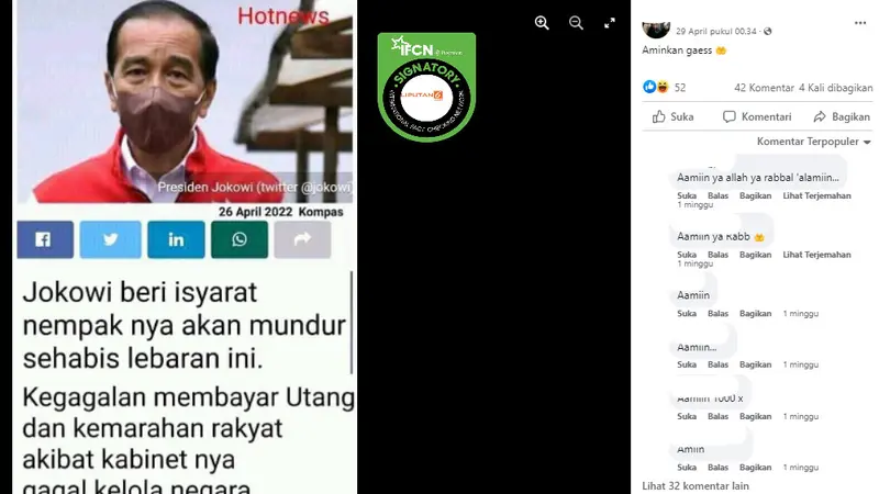 Penelusuran klaim Presiden Jokowi beri isyarat mudur setelah lebaran