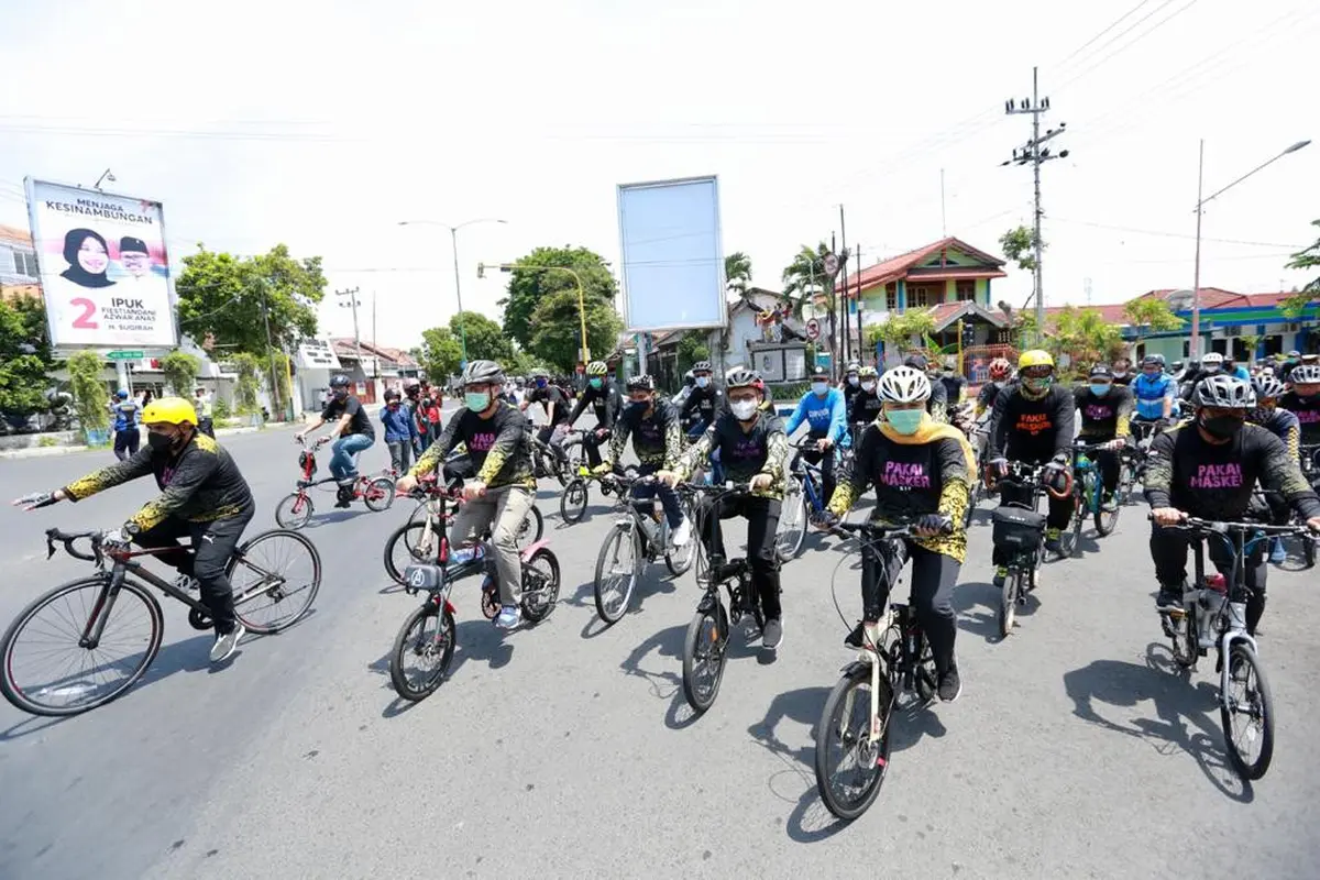 Kangen Banyuwangi, Gubernur Khofifah Gowes Kampanye Protokol Kesehatan